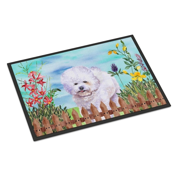Carolines Treasures Bichon Frise Spring Indoor or Outdoor Mat - 18 x 27 in. CK1210MAT - main